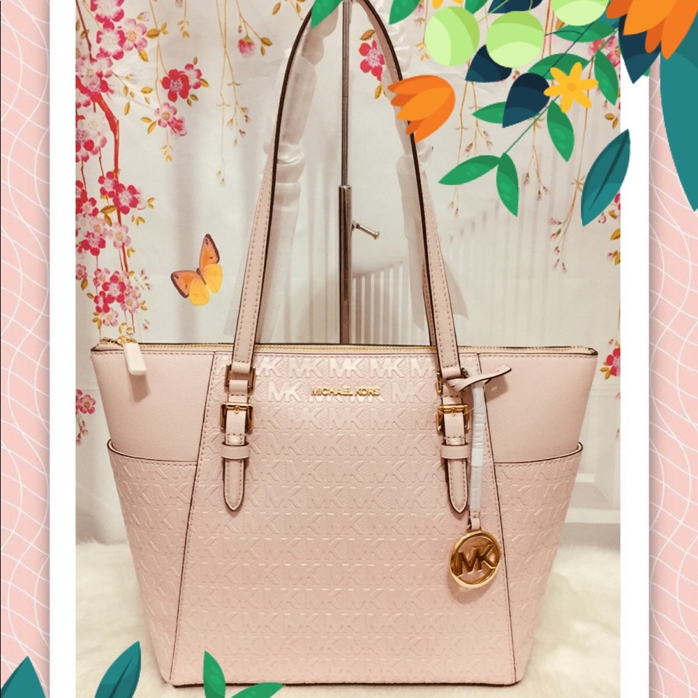 Michael Kors Charlotte Debossed Tote Bag - Picture 2 of 9